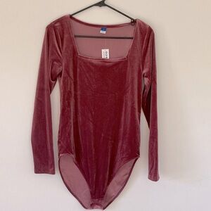 NEW Old Navy Pink Velvet Bodysuit Medium